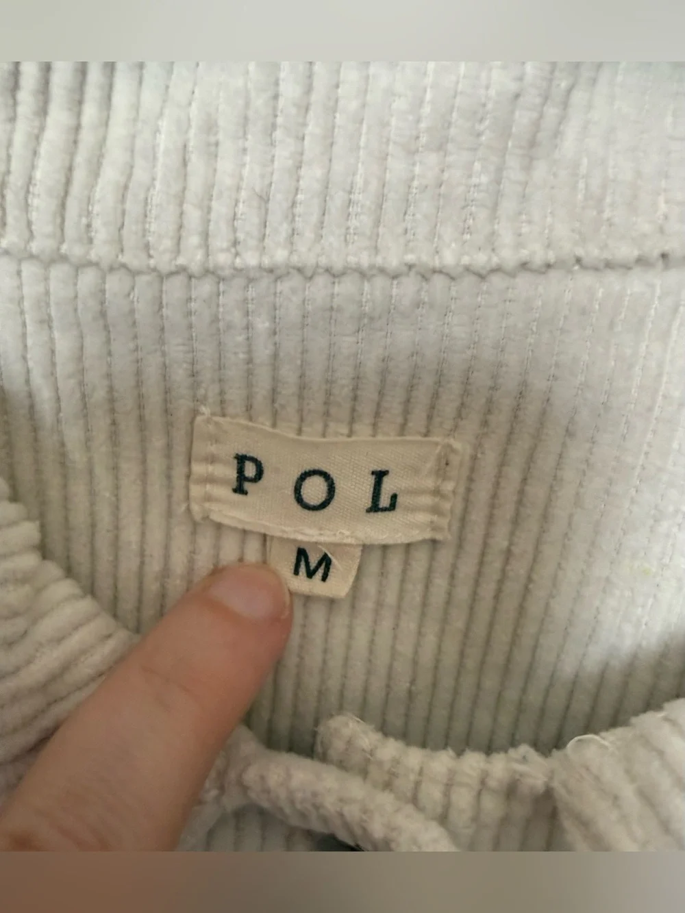 POL Cream Cropped Corduroy Jacket